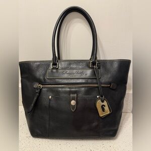 Dooney And Bourke 1975 Vacchetta Leather Black Shoulder bag Large Tote Purse